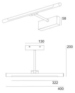 LED Koupelnové osvětlení zrcadla MIRROR LED/6W/230V 4000K IP44 40 cm černá