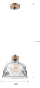 Lustr na lanku ASTA 1xE27/60W/230V pr. 28 cm dub