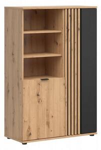 Regál Vabres REG2D, dub artisan/černá