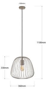 Lustr na lanku OVELLA 1xE27/15W/230V pr. 36 cm béžová