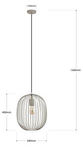 Lustr na lanku OVELLA 1xE27/15W/230V pr. 34 cm béžová