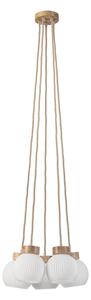 Lustr na lanku LOOMIS 5xE27/15W/230V 130 cm béžová/dub