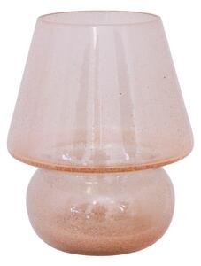 Skleněná lucerna na čajovou svíčku Mushroom Ash Pink