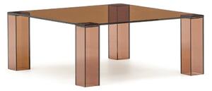 Hnědý skleněný konferenční stolek 85x85 cm Adularia – Kave Home