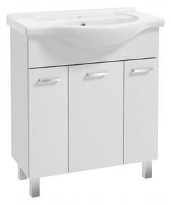 KOUPELNOVÁ SKŘÍŇKA S UMYVADLEM 75 CM STOJÍCÍ BÍLÁ