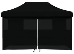 Skládací party stan pop-up se 4 bočními stěnami černý
