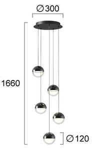 LED Lustr na lanku ZIREA LED/30W/230V černá