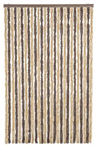 Závěs proti hmyzu tmavě hnědý a béžový 118 x 220 cm žinylka
