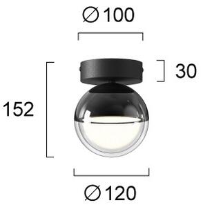LED Stropní svítidlo ZIREA LED/7W/230V pr. 12 cm černá
