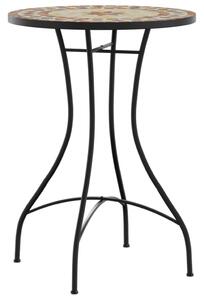 Mozaikový bistro set terakotový a bílý železo a keramika