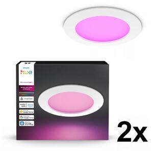 Philips - SADA 2x LED RGBW Stm. koup. podhledové sv. Hue SLIM LED/12W/230V IP44