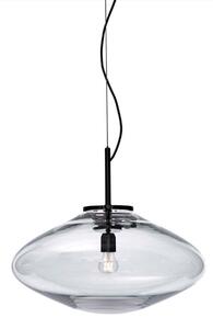 Bomma Luxusní závěsné svítidlo Disc ⌀ 55 cm Barva skla: Čírá, Barva montury: Černá
