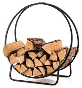 Costway Stojan na dřevo ke krbu kovový kulatý, 60 cm HV10520DK