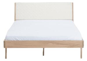 Bílá/přírodní dvoulůžková postel z dubového dřeva 180x200 cm Fawn – Gazzda