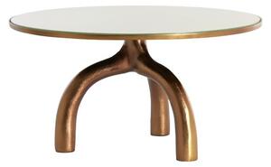 Skleněný kulatý konferenční stolek v bronzové a béžové barvě ø 76 cm Mello – Light & Living