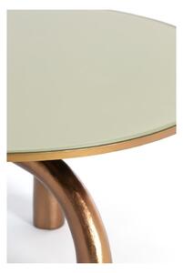 Skleněný kulatý konferenční stolek v bronzové a béžové barvě ø 76 cm Mello – Light & Living