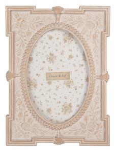 Růžový art deco fotorámeček s růžemi Rosalinka – 15x2x21 cm na fotografii 10x15 cm