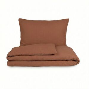 Kvalitex Mušelínové povlečení hnědé 1x 140/200, 1x 70/90cm