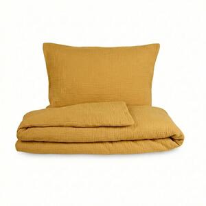 Kvalitex Mušelínové povlečení žluté 1x 140/200, 1x 70/90cm