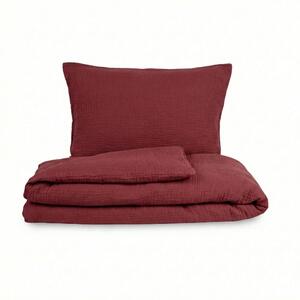 Kvalitex Mušelínové povlečení vínové 1x 140/200, 1x 70/90cm
