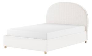 Bílá čalouněná dvoulůžková postel s úložným prostorem s roštem 140x200 cm Moon – Vipack