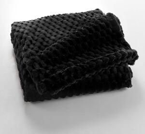 Černá deka z mikroflanelu 125x150 cm Mini Frosty – douceur d'intérieur