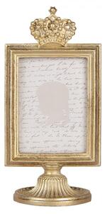 Zlatý fotorámeček s královskou korunou a podstavcem Varaxu – 9x6x17 cm