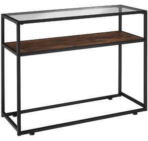 Tectake Konzolový stolek Kilkenny 100x41x80,5 cm - Industriální dřevo tmavé, rustikální
