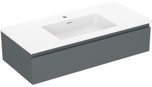 Mexen Orio, koupelnová skříňka 100 cm s umyvadlem Otis, 1 zásuvka, grafitová matná/bílá matná, 91A10-10023-1-BF66-W18M01