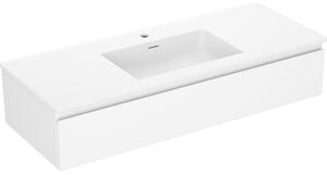 Mexen Orio, koupelnová skříňka 120 cm s umyvadlem Otis, 1 zásuvka, bílá matná, 91A10-12023-1-BF01-W18M01