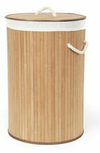 Compactor Bambusový koš na prádlo s víkem Compactor Bamboo - kulatý, přírodní, 40 x 60 cm