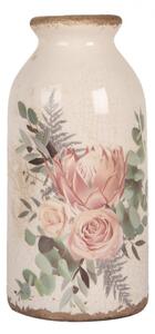Keramická váza s růžemi Vintage Rose M – 8x16 cm