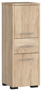 Akord skříňka - koupelnový regál sloupek FIN 2D 1SZ dub sonoma 30 x 85 x 30