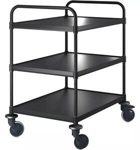VarioCart Servírovací vozík, černý, výška: 1050 mm, délka: 940 mm, šířka: 690 mm