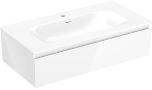Mexen Orio, koupelnová skříňka 90 cm s umyvadlem Vela, 1 zásuvka, bílá lesklá, 91A10-09023-1-BF00-W23M00