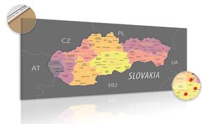 Obraz na korku pastelová mapa Slovenska