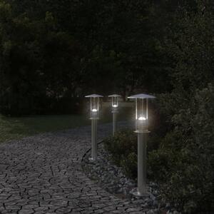 Venkovní stojací lampy 3 ks stříbrné 60 cm nerezová ocel