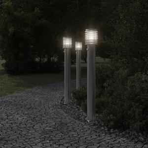 Venkovní stojací lampa s čidlem stříbrná 110 cm nerezová ocel