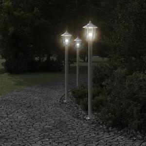 Venkovní stojací lampy 3 ks stříbrné 120 cm nerezová ocel