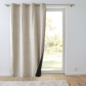 Béžový sametový termo závěs 140x260 cm Polarchic – douceur d'intérieur