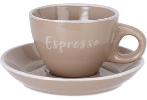 Kameninový šálek s podšálkem Espresso, 100 ml, mocha