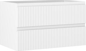 Mexen Rivel, koupelnová skříňka 80 cm, 2 zásuvky, drážkovaná, bílá matná, 91A20-08047-2-BFF01