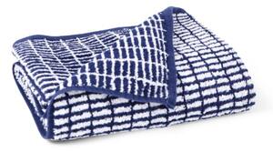 Bílý/modrý froté ručník s příměsí bambusu 50x100 cm Nuance – JUNA