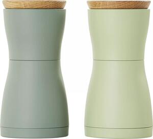 AdHoc Twin Sada mlýnků na pepř a sůl, tmavá a světlá zelená, výška: 133 mm