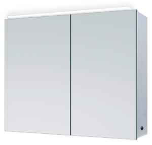 Zrcadlová skříňka s LED osvětlením Vegas, 70 × 50 × 13,1 cm, stříbrná