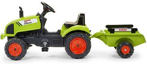 Šlapací traktor s přívěsem a otevírací kapotou Claas Falk od 2 let