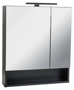 BAUHAUS Jannik Zrcadlová skříňka s LED osvětlením, 60 × 70 × 14 cm, černá