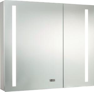 Aluminio Sun Zrcadlová skříňka s LED osvětlením, 80 × 70 × 13 cm, stříbrná
