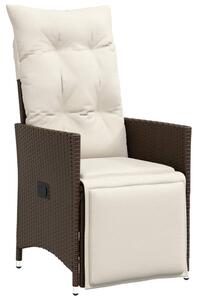 3dílný zahradní bistro set s poduškami hnědý polyratan