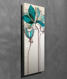 ASIR Obraz na plátně TYRKYSOVÉ KVĚTY 30 x 80 cm